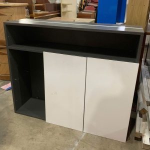 Tủ Hồ Sơ Gỗ Công Nghiệp 1m Màu Trắng Phối Đen Cũ