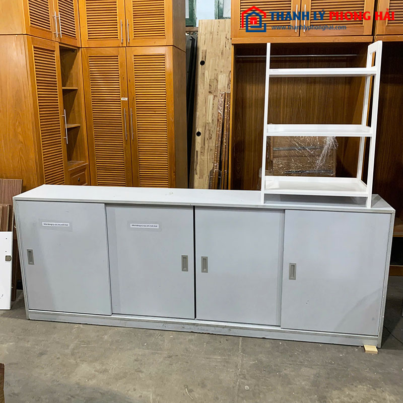 Tủ Hồ Sơ Sắt Cửa Lùa 2m4 Cũ