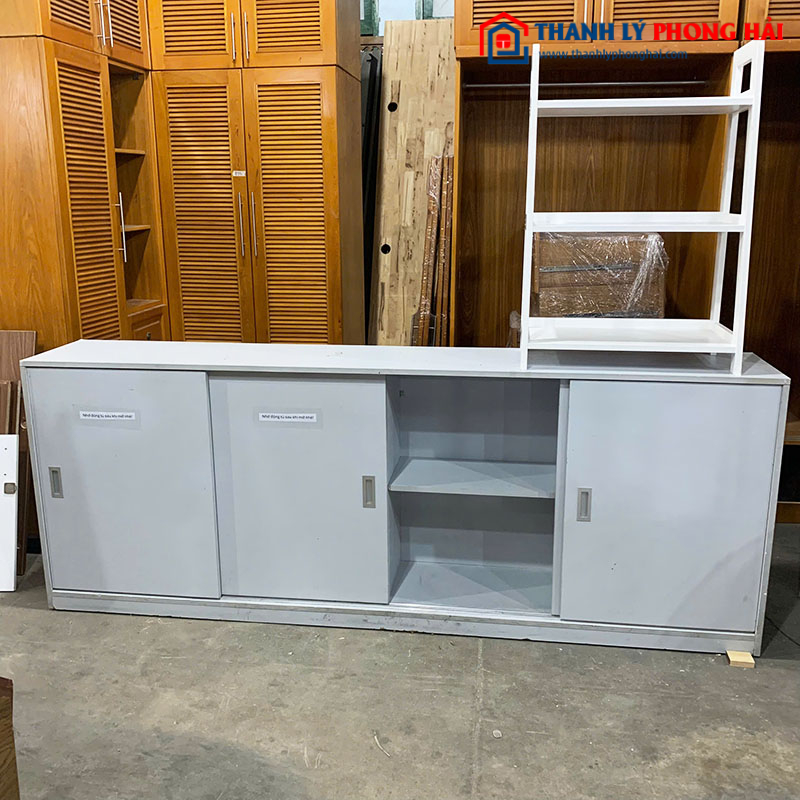 Tủ Hồ Sơ Sắt Cửa Lùa 2m4 Cũ
