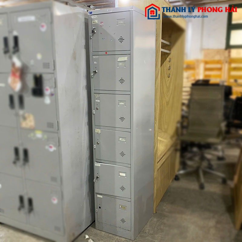 Tủ Locker Sắt 6 Ngăn 1m83 Cũ