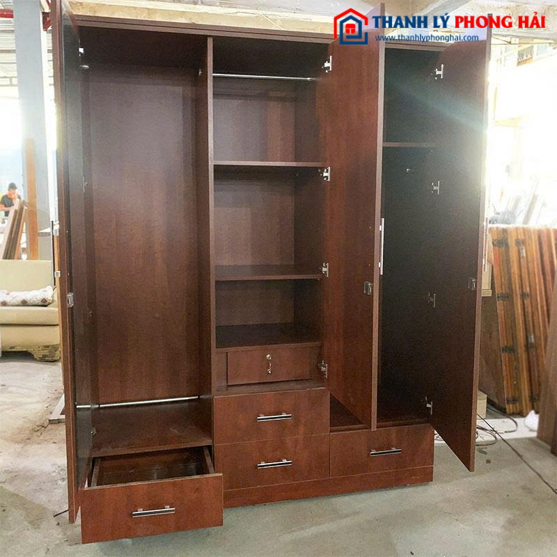 Tủ Quần Áo Cũ Gỗ Công Nghiệp 1m6