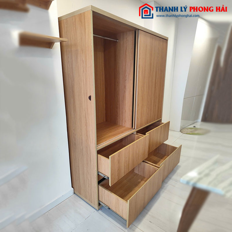 Tủ Quần Áo Cửa Lùa Nhiều Ngăn 1m55 Cũ