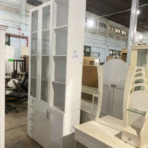 Tủ Trưng Bày Gỗ Công Nghiệp 2 Cánh Kính Cũ
