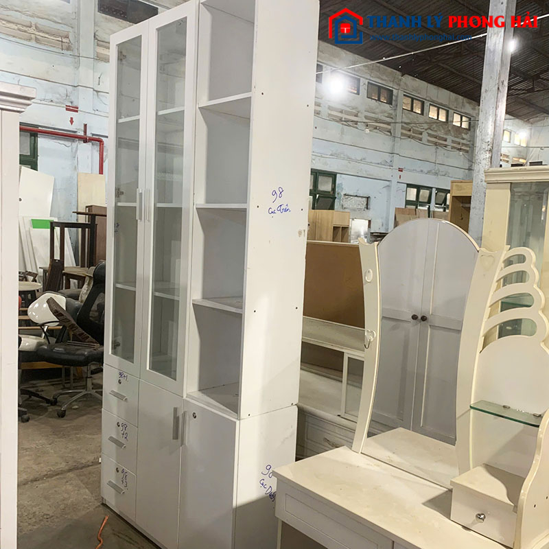 Tủ Trưng Bày Gỗ Công Nghiệp 2 Cánh Kính Cũ