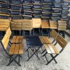 Bàn Ghế Cafe Gấp Gọn Gỗ Tự Nhiên Khung Sắt Cũ