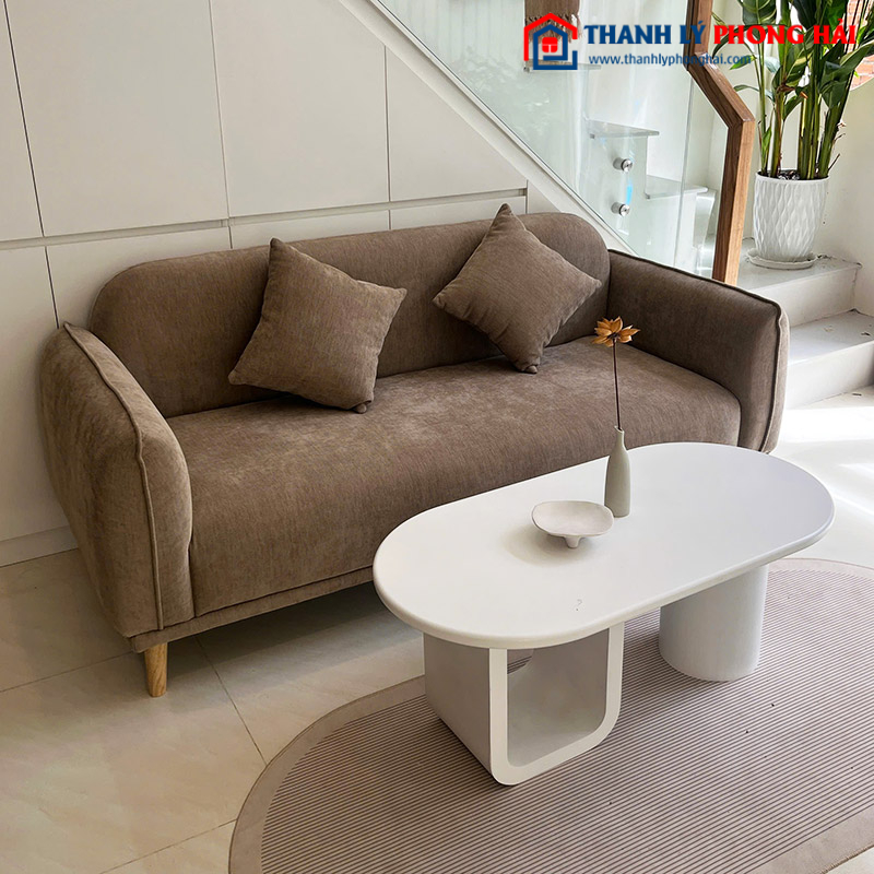 Bàn Ghế Sofa Bọc Vải Nhung Kèm Bàn Mới 99%