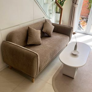 Bàn Ghế Sofa Bọc Vải Nhung Kèm Bàn Mới 99%