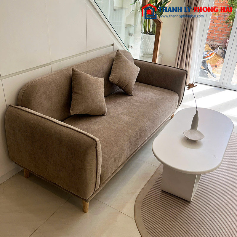 Bàn Ghế Sofa Bọc Vải Nhung Kèm Bàn Mới 99%