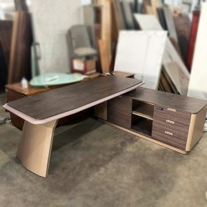 Bàn Giám Đốc Gỗ Chữ L 2m2 Kèm Tủ Phụ Cũ