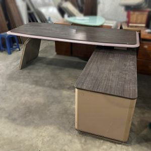 Bàn Giám Đốc Gỗ Chữ L 2m2 Kèm Tủ Phụ Cũ
