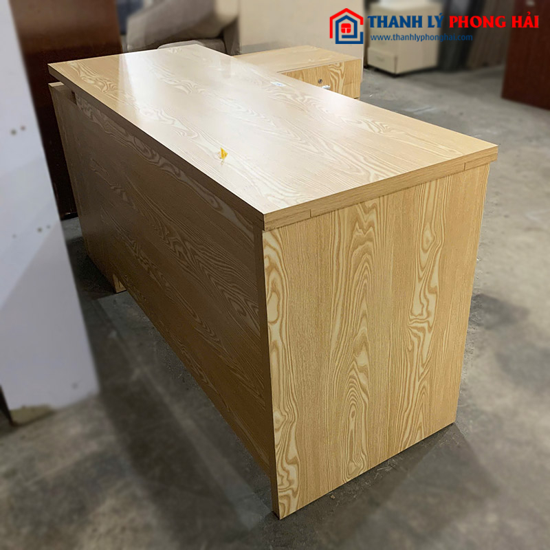 Bàn Giám Đốc Gỗ Kèm Tủ Hồ Sơ Góc L Cũ