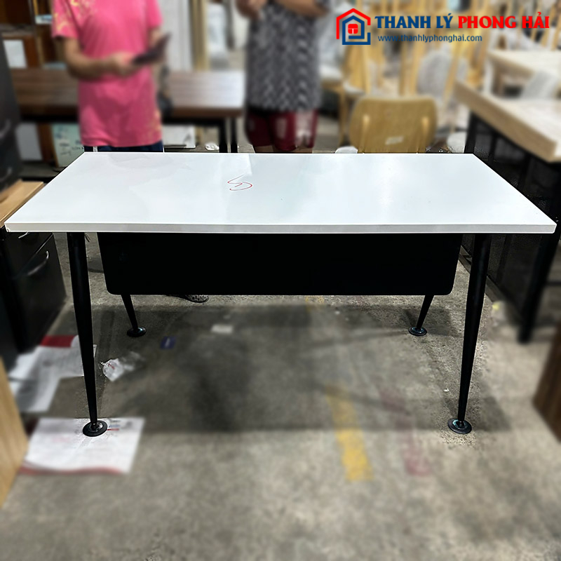 Bàn Làm Việc Chân Sắt 1m4 Có Bửng Cũ