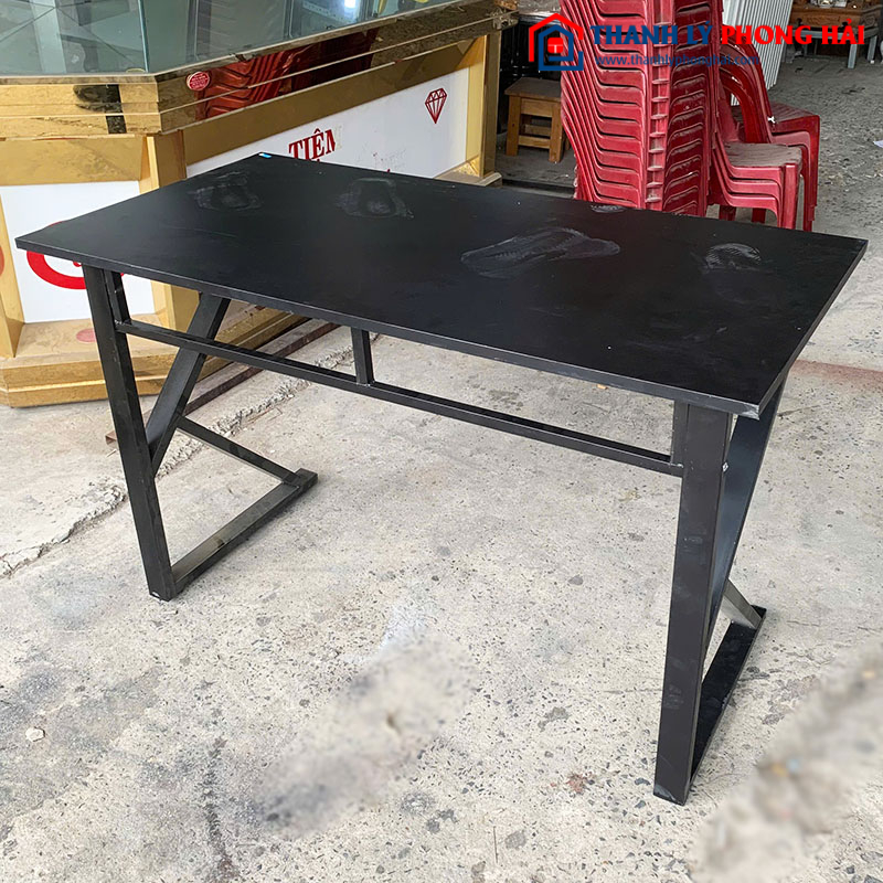 Bàn Làm Việc Chân Sắt Chữ K Mặt Gỗ 1m2 Cũ