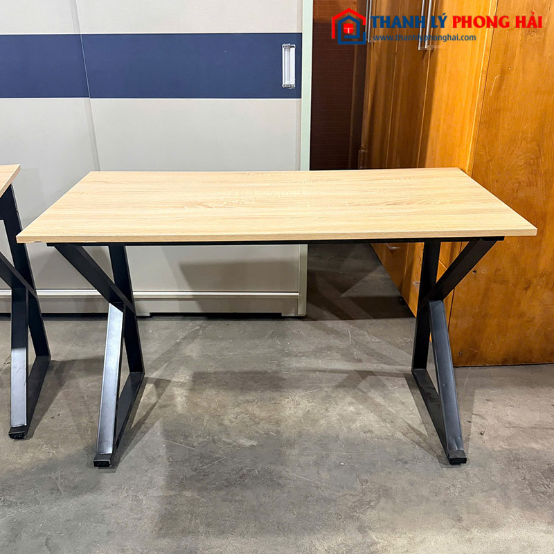 Bàn Làm Việc Chân Sắt Chữ K Mặt Gỗ 1m2 Cũ