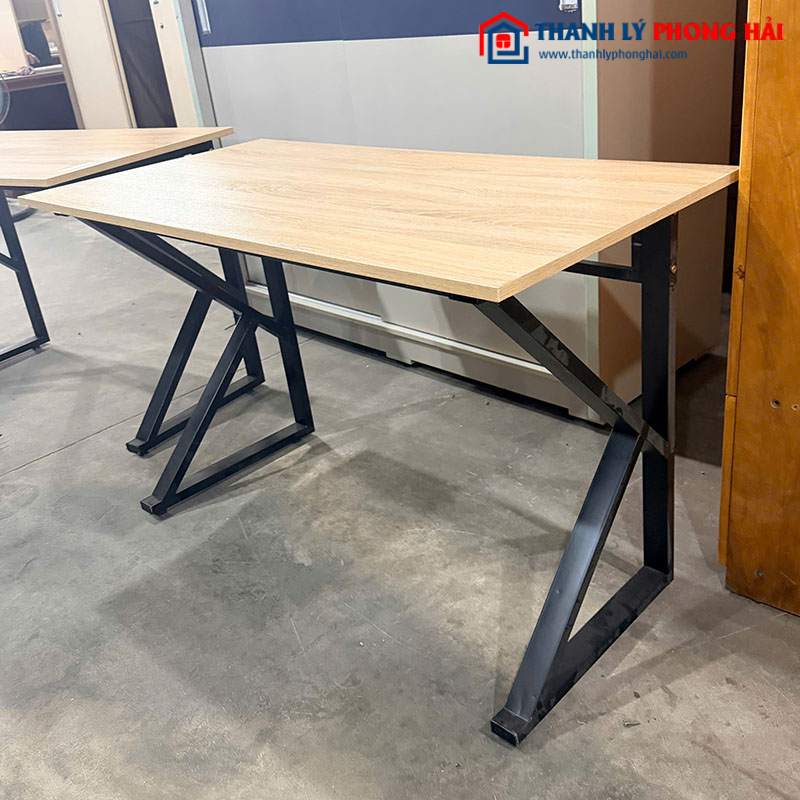 Bàn Làm Việc Chân Sắt Chữ K Mặt Gỗ 1m2 Cũ