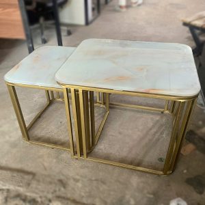 Bàn Sofa Đôi Mặt Kính Vân Mây Cũ