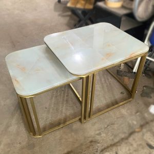 Bàn Sofa Đôi Mặt Kính Vân Mây Cũ