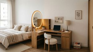 Bàn trang điểm kết hợp bàn làm việc