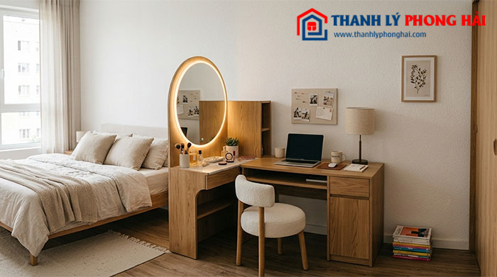Bàn trang điểm kết hợp bàn làm việc