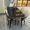 Bộ Bàn Ăn 4 Ghế Mặt Đá Đen Chân Sắt Mới 99%