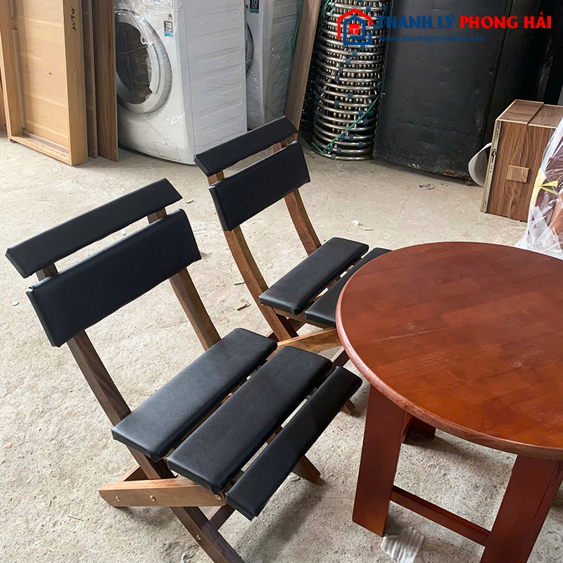 Bộ Bàn Ghế Cafe Gỗ Kèm 4 Ghế Mới 99%