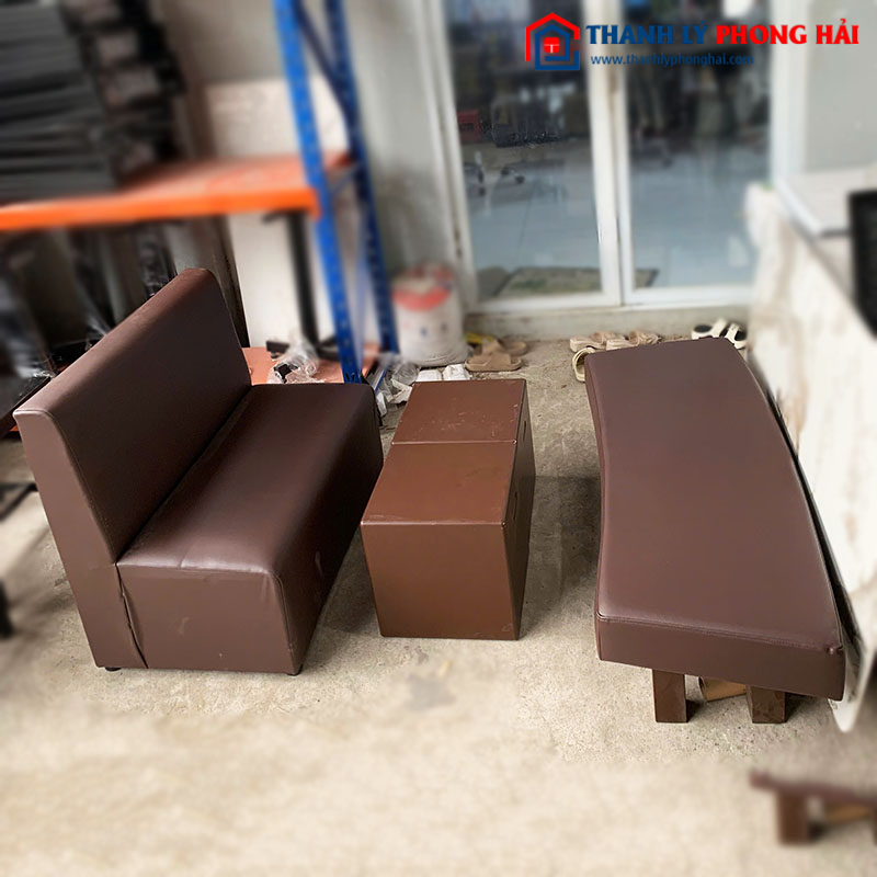 Bộ Bàn Ghế Sofa Bọc Simili Màu Nâu Cũ ( Nhiều Mẫu)