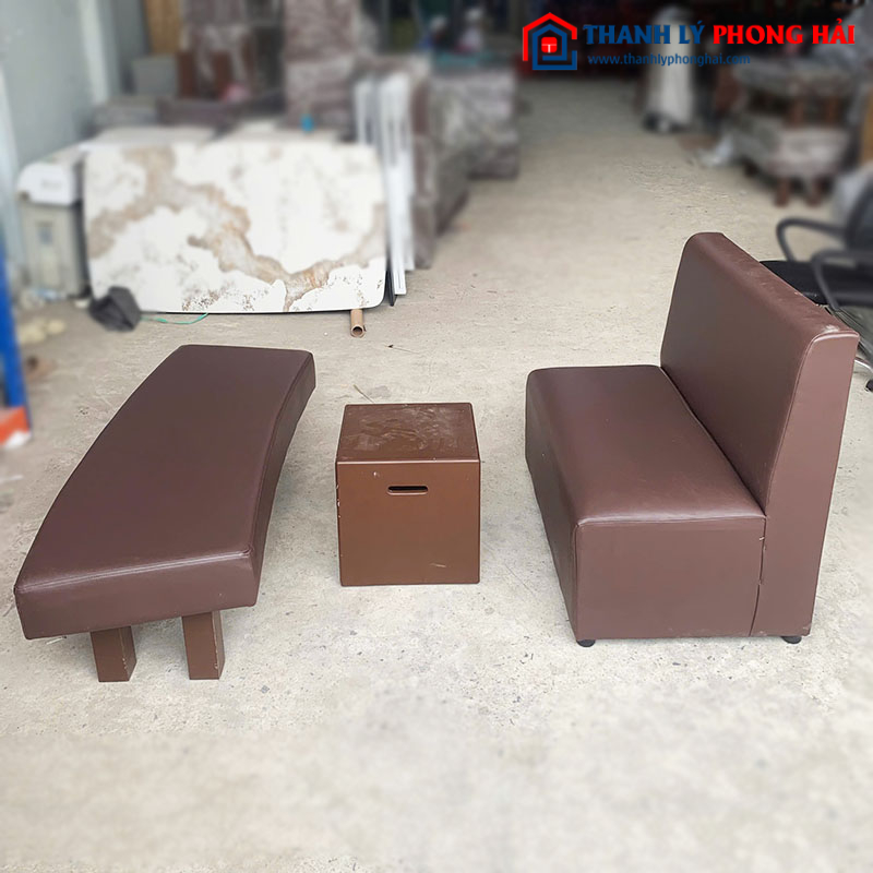 Bộ Bàn Ghế Sofa Bọc Simili Màu Nâu Cũ ( Nhiều Mẫu)
