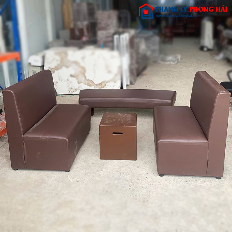Bộ Bàn Ghế Sofa Bọc Simili Màu Nâu Cũ ( Nhiều Mẫu)