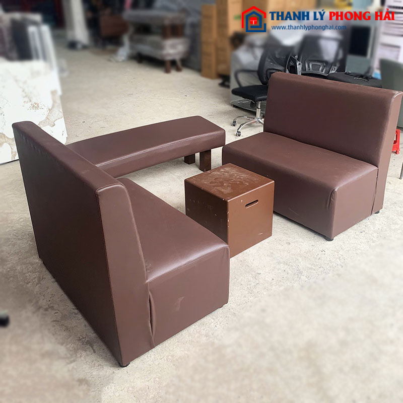 Bộ Bàn Ghế Sofa Bọc Simili Màu Nâu Cũ ( Nhiều Mẫu)