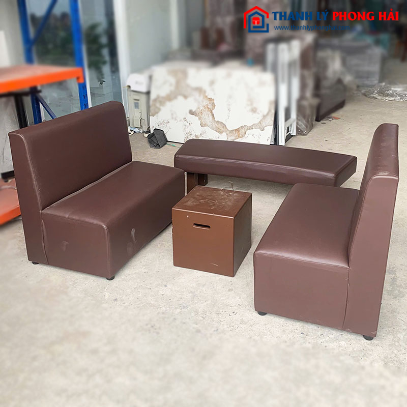 Bộ Bàn Ghế Sofa Bọc Simili Màu Nâu Cũ ( Nhiều Mẫu)