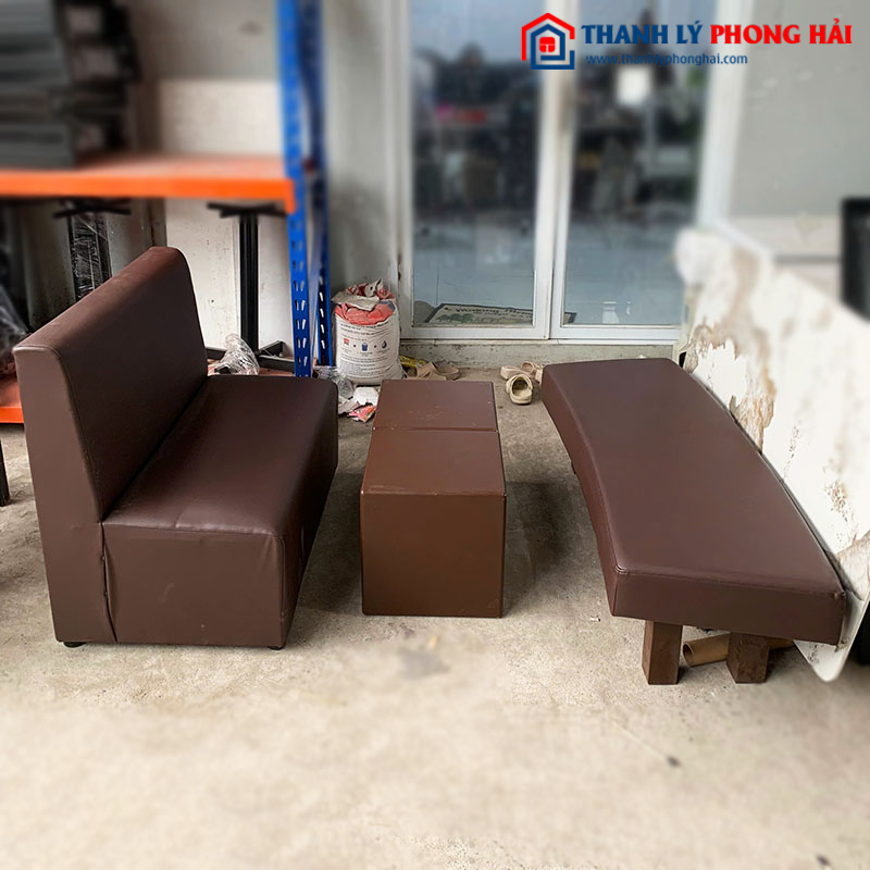 Bộ Bàn Ghế Sofa Bọc Simili Màu Nâu Cũ ( Nhiều Mẫu)