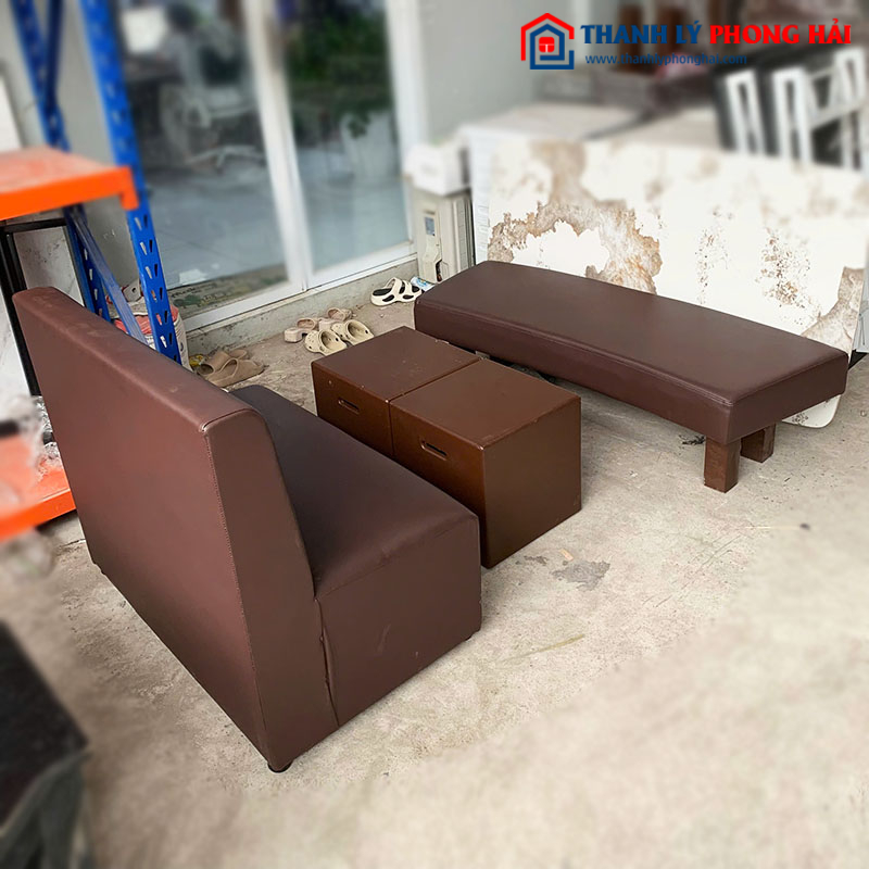 Bộ Bàn Ghế Sofa Bọc Simili Màu Nâu Cũ ( Nhiều Mẫu)