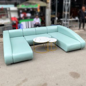 Bộ Sofa Góc Chữ U Bọc Da Kèm Bàn Cũ