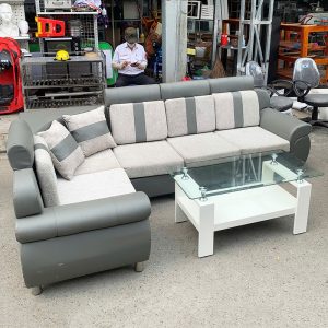 Bộ Sofa Góc L Cũ Bọc Da Lót Nệm Vải Cũ