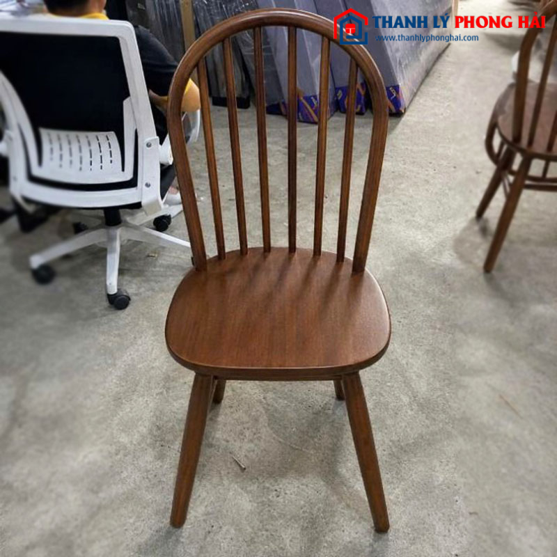 Ghế Ăn Lưng Cong Nan Dọc Gỗ Tự Nhiên Mới 99%
