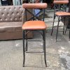 Ghế Bar Chân Cao Đệm Da Chân Sắt Cũ