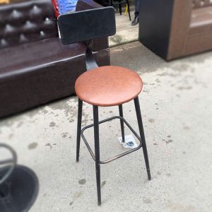 Ghế Bar Lưng Sắt Lót Đệm Bọc Da Cũ