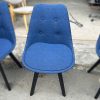 Ghế Eames Bọc Vải Xanh Chân Sắt Cũ