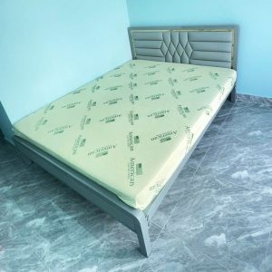 Giường Ngủ Sắt 1m6 Bọc Nệm Đầu Giường Cũ