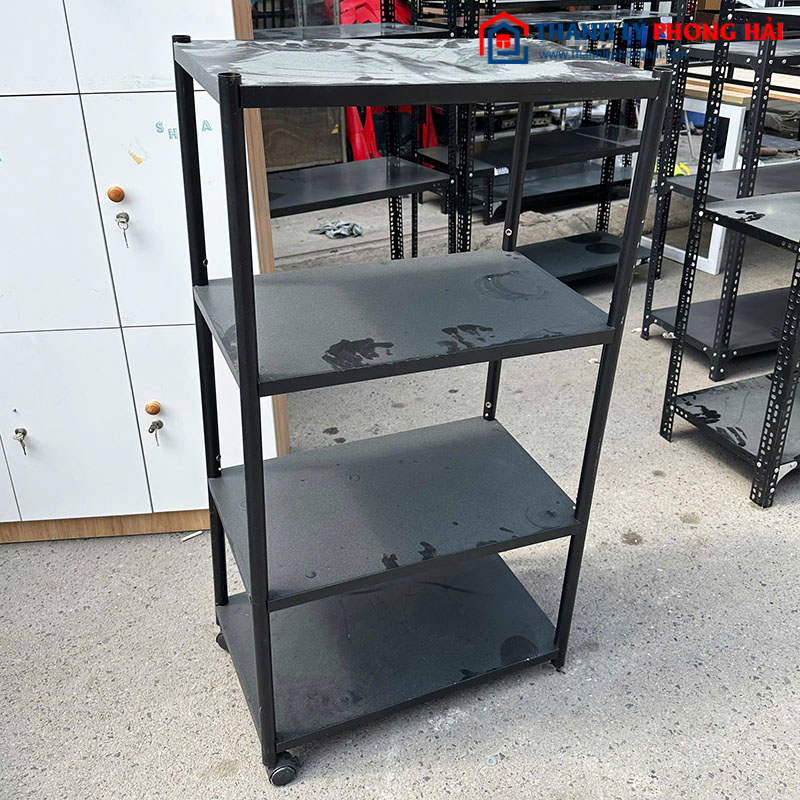 Kệ Sắt 4 Tầng Sơn Tính Điện Đen Cũ