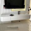 Kệ Tivi Gỗ Công Nghiệp Treo Tường Bo Cong Mới 99%