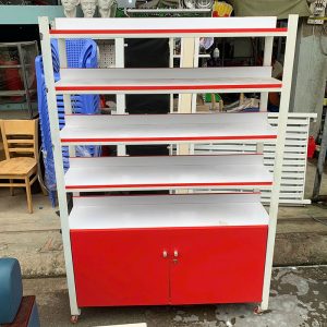 Kệ Trưng Bày 1m2 Có Tủ Dưới Gỗ Cũ