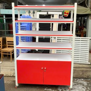 Kệ Trưng Bày 1m2 Có Tủ Dưới Gỗ Cũ