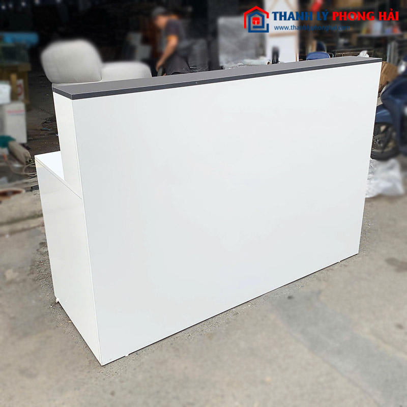 Quầy Lễ Tân Full Trắng Kèm Tủ 1m6 Cũ