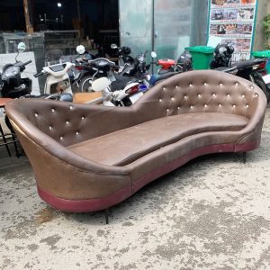 Sofa Băng Dài 2m7 Bọc Da Kiểu Dáng Bo Cong Cũ