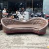 Sofa Băng Dài 2m7 Bọc Da Kiểu Dáng Bo Cong Cũ