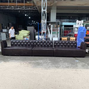 Sofa Băng Lẻ 1m1 Bọc Da Nâu Đen Mới 90%