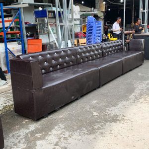 Sofa Băng Lẻ 1m1 Bọc Da Nâu Đen Mới 90%