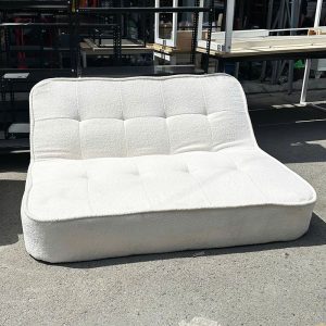 Sofa Bed Bọc Vải Lông Cừu 1m5 Màu Trắng Cũ