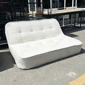 Sofa Bed Bọc Vải Lông Cừu 1m5 Màu Trắng Cũ